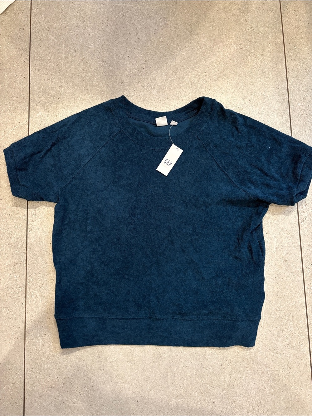 Gap teal terry cloth short sleeve top